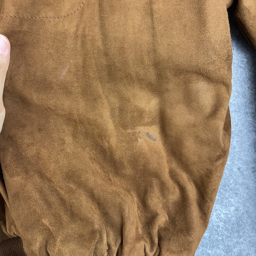 VTG Ralph Lauren Suede Leather Pullover‎ Womens 12 Brown Quiet Luxury 80s 90s - Picture 14 of 16